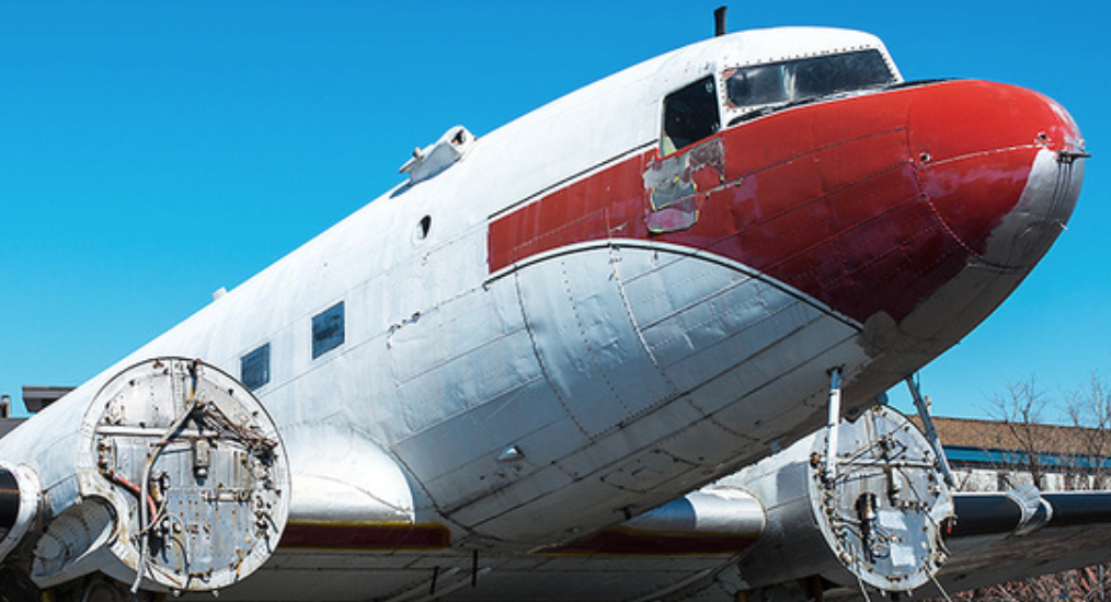 DC-3 waiting for restoration in CYHU, just acquired by Buffalo Airways.
