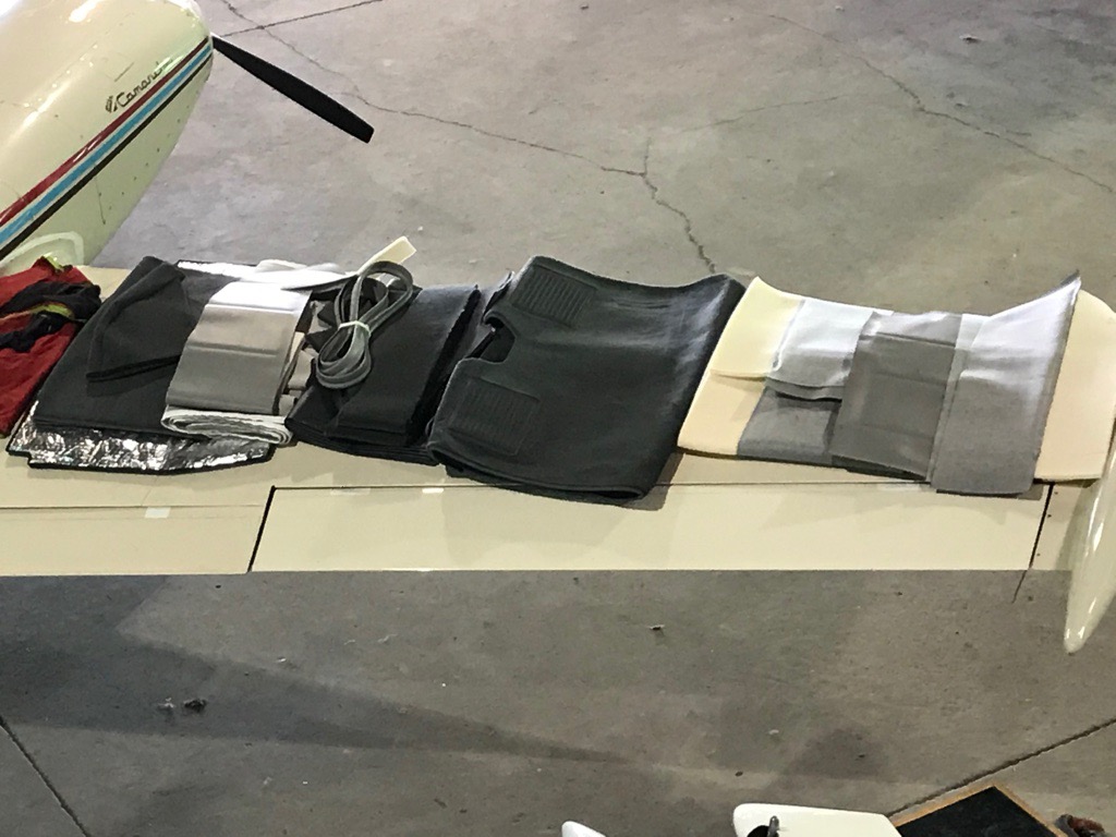New material displayed on right wing of PA-30